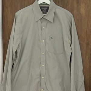 Vintage Y2K Abercrombie & Fitch Muscle striped green button up shirt, size XL